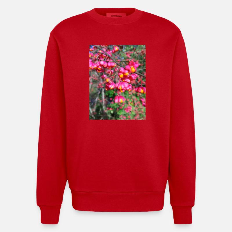 Spindle tree - Heavyweight Oversized Organic Crew Neck Made in EU - red