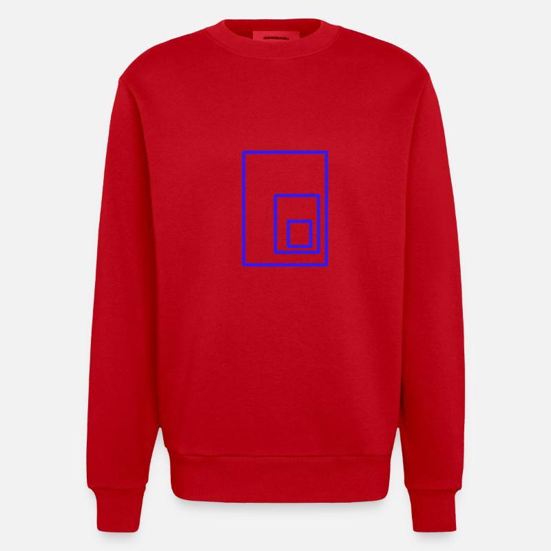 Rectangles - Sweat bio épais oversize fabriqué en UE - rouge