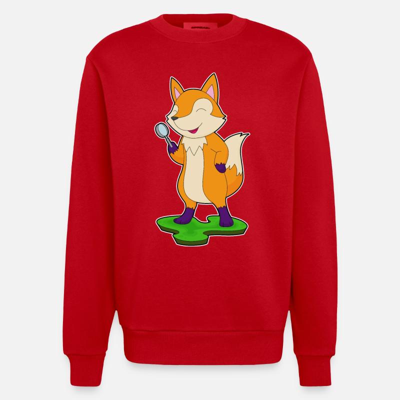 Loupe Fox - Sweat bio épais oversize fabriqué en UE - rouge
