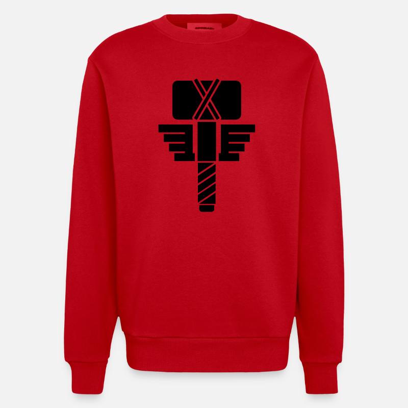Thor - Heavyweight Oversized Organic Crew Neck Made in EU - red