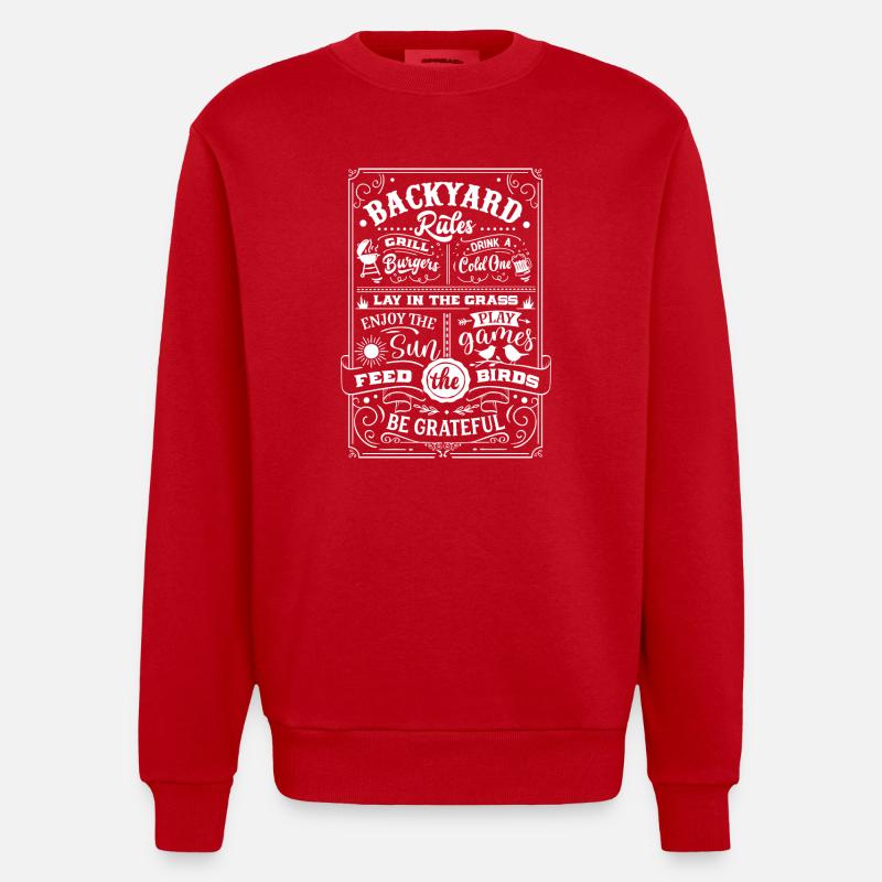 Backyard rules - Heavyweight Oversized Organic Crew Neck Made in EU - Rot