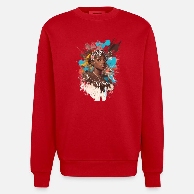 Sweet Lady - Heavyweight Oversized Organic Crew Neck Made in EU - red