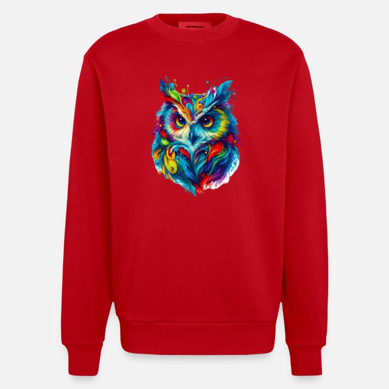 Eule - Heavyweight Oversized Organic Crew Neck Made in EU - Rot