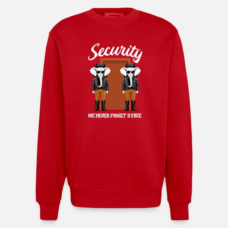 Security Elefanten - Heavyweight Oversized Organic Crew Neck Made in EU - Rot