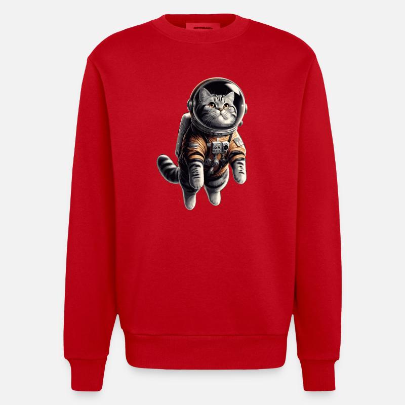 Astronaut BKH getigert Geschenk - Heavyweight Oversized Organic Crew Neck Made in EU - Rot