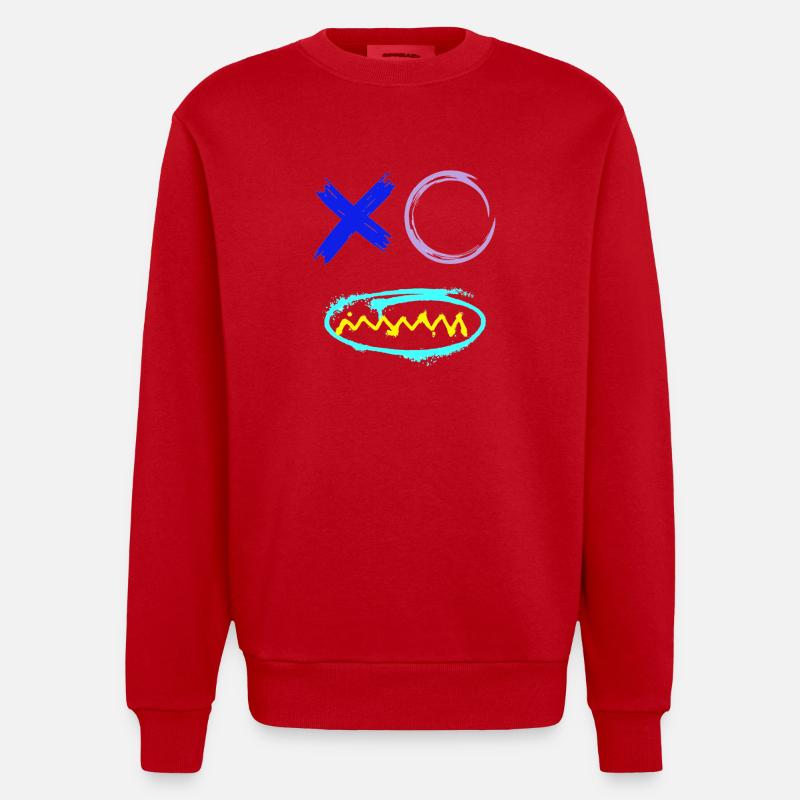 Gesicht Graffiti Zähne - Heavyweight Oversized Organic Crew Neck Made in EU - Rot