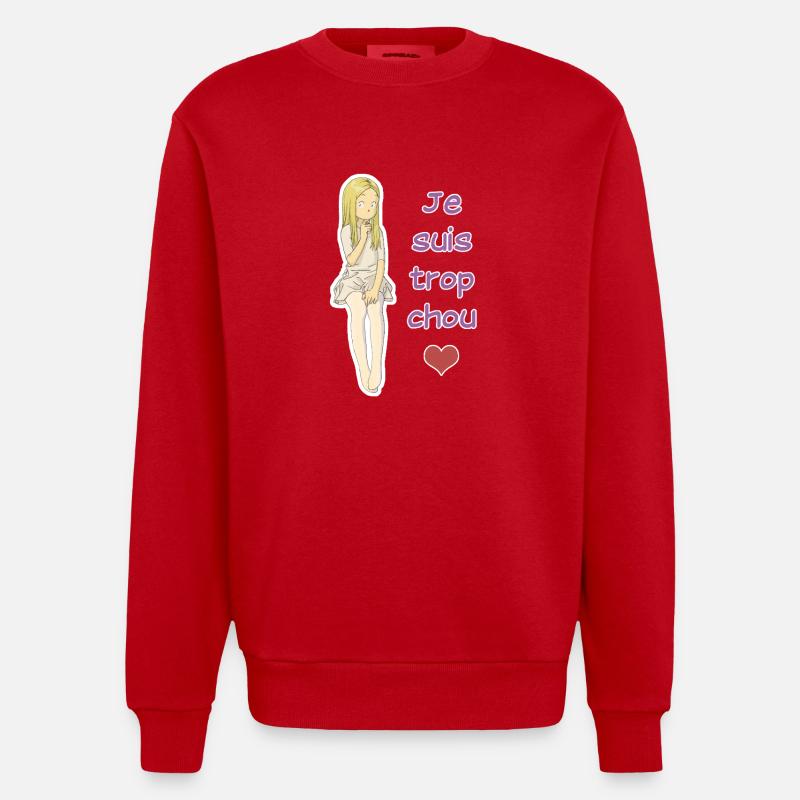 Ich bin so süß - Heavyweight Oversized Organic Crew Neck Made in EU - Rot