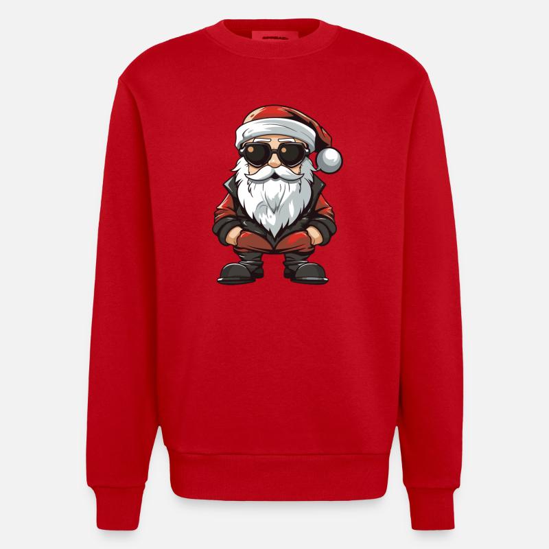 Weihnachtsmann Comic Santa - Heavyweight Oversized Organic Crew Neck Made in EU - Rot