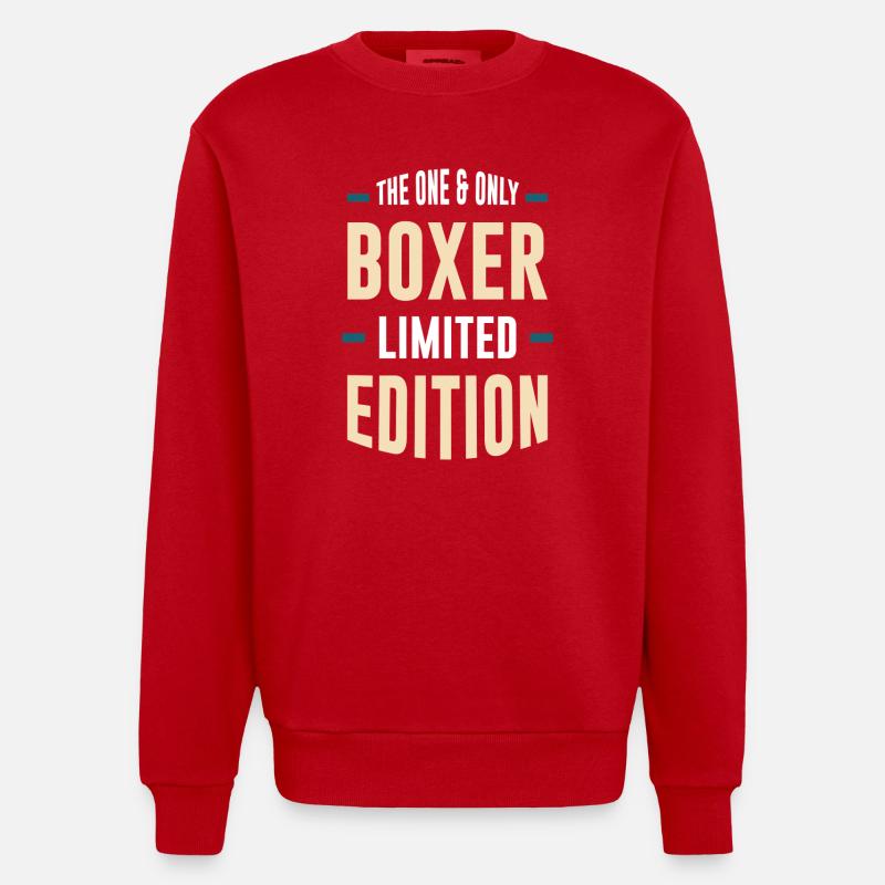 Boxer Lettrage en édition limitée - Sweat bio épais oversize fabriqué en UE - rouge