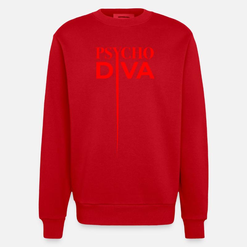Psycho Diva – Sarkasmus-Spruch Rot - Heavyweight Oversized Organic Crew Neck Made in EU - Rot