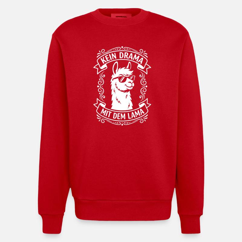 Pas de drame avec le lama - Sweat bio épais oversize fabriqué en UE - rouge