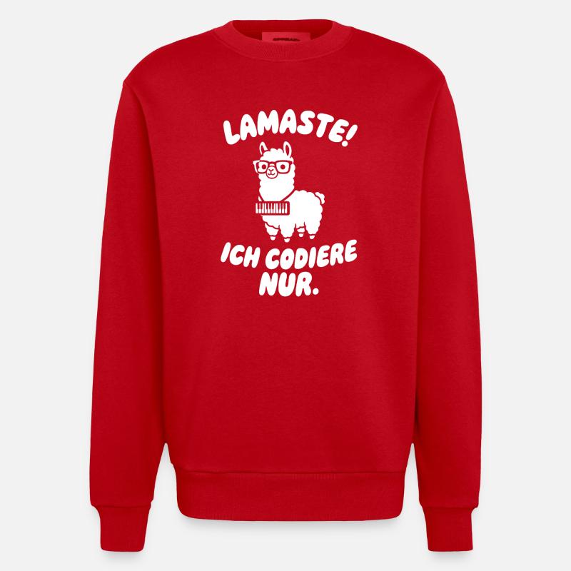LamaSte : Je ne code que - Sweat bio épais oversize fabriqué en UE - rouge