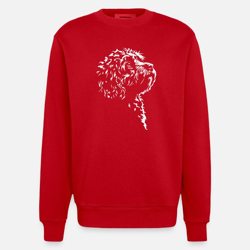 Cavapoo Silhouette Chien Wilsigns - Sweat bio épais oversize fabriqué en UE - rouge