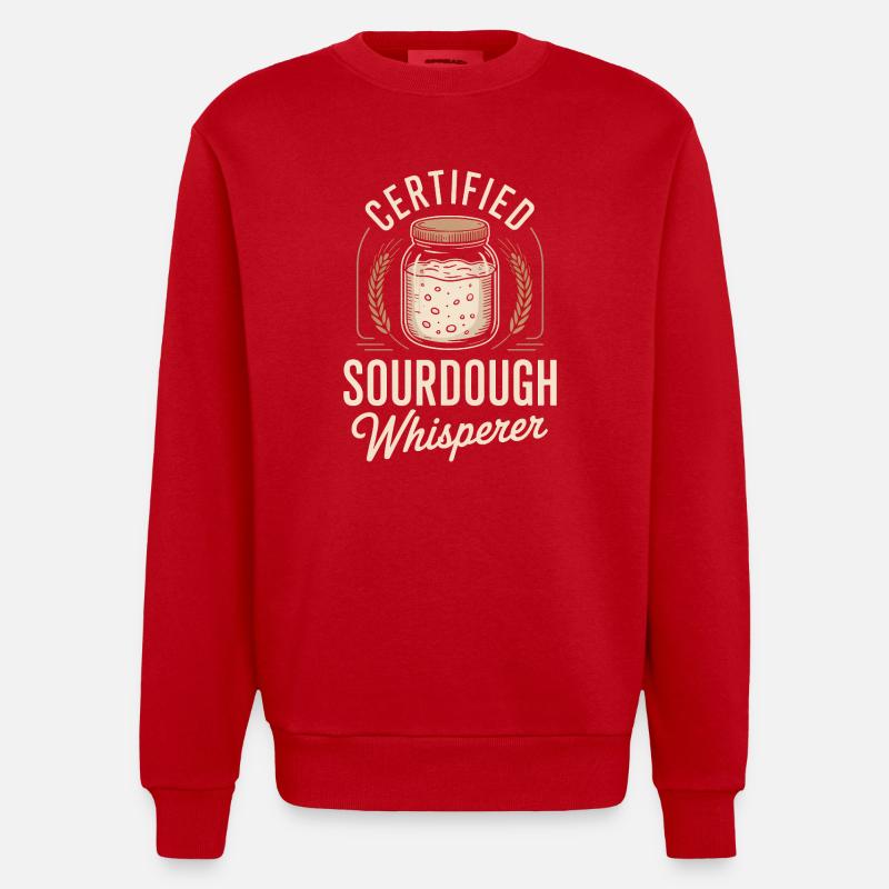 Chuchoteur certifié de levain - Sweat bio épais oversize fabriqué en UE - rouge