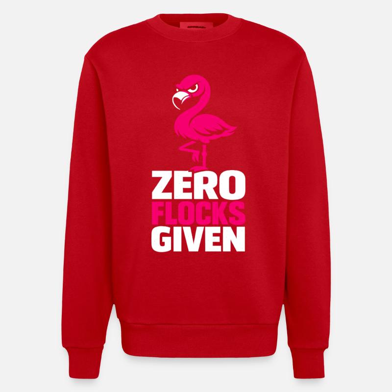 Zero Flocks Given - Heavyweight Oversized Organic Crew Neck Made in EU - red