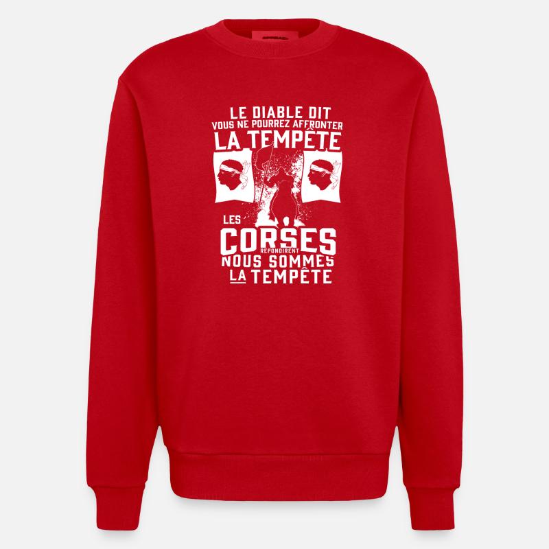 Tempête Corses - Sweat bio épais oversize fabriqué en UE - rouge