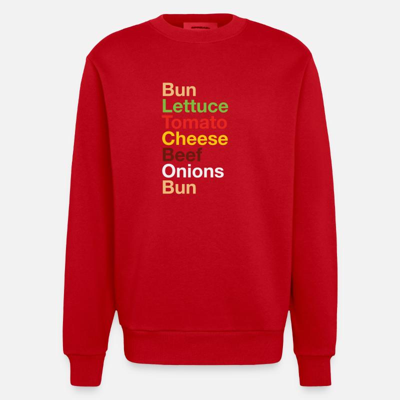 Cheeseburger - Heavyweight Oversized Organic Crew Neck Made in EU - Rot