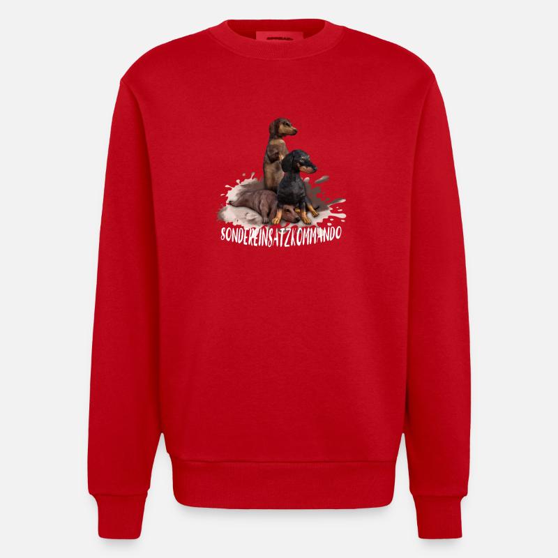 Dackel - Heavyweight Oversized Organic Crew Neck Made in EU - Rot