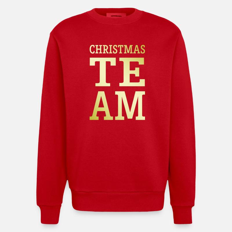 Équipe de Noël - Sweat bio épais oversize fabriqué en UE - rouge