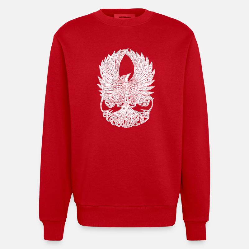 Phoenix Graphique - Sweat bio épais oversize fabriqué en UE - rouge
