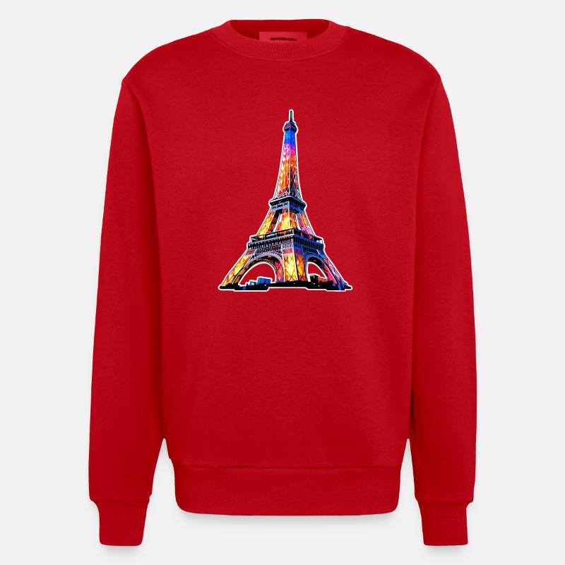 Tour Eiffel #3 - Sweat bio épais oversize fabriqué en UE - rouge