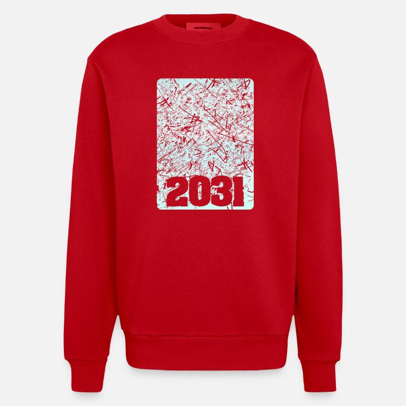 Numéro 2031 - Sweat bio épais oversize fabriqué en UE - rouge