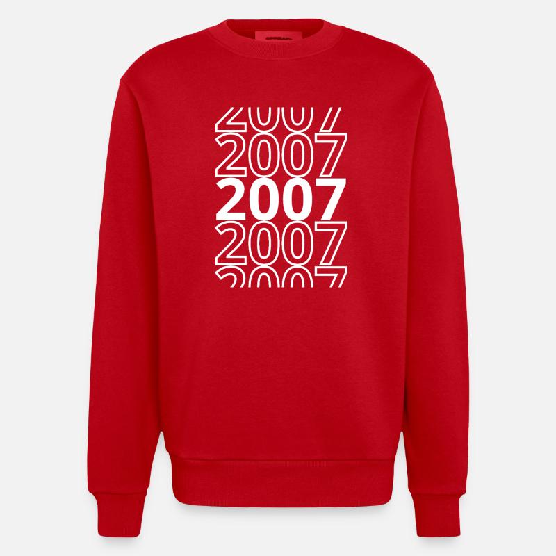 2007 2007 2007 - Sweat bio épais oversize fabriqué en UE - rouge