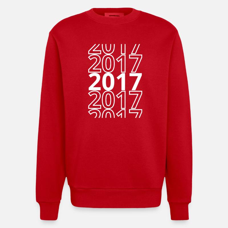 2017 2017 2017 - Heavyweight Oversized Organic Crew Neck Made in EU - red