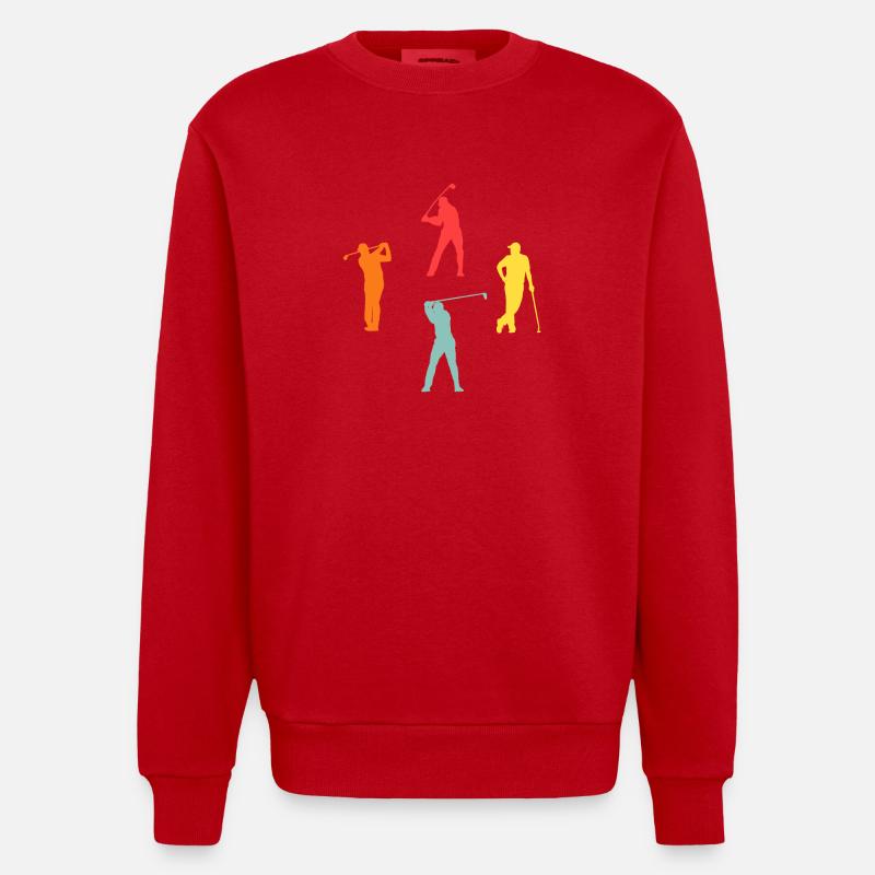 Golfspieler Evolution Golf - Heavyweight Oversized Organic Crew Neck Made in EU - Rot