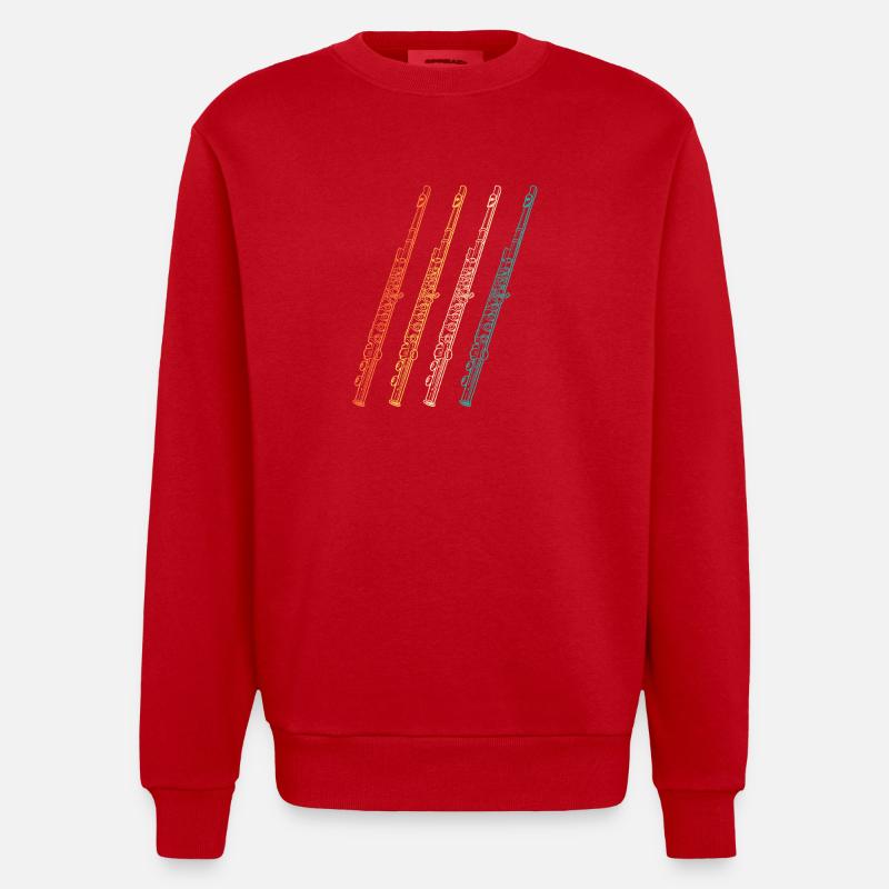Flûtiste Evolution Flûte - Sweat bio épais oversize fabriqué en UE - rouge
