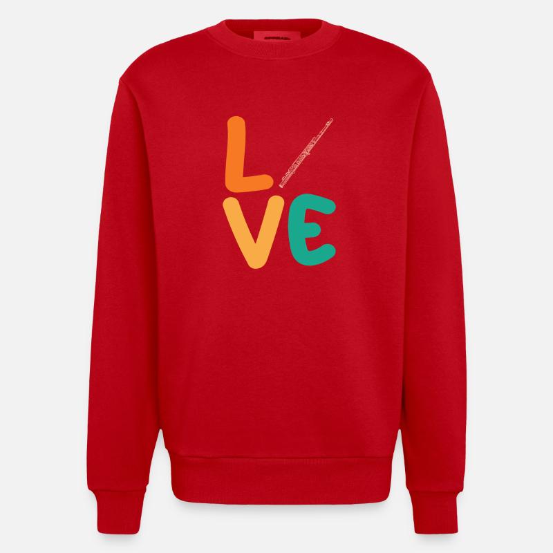 Flötist Querflöte - Heavyweight Oversized Organic Crew Neck Made in EU - Rot