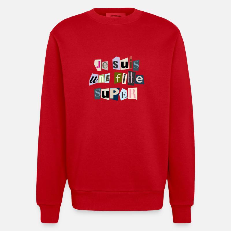 Ich bin ein Super-Mädchen - Heavyweight Oversized Organic Crew Neck Made in EU - Rot