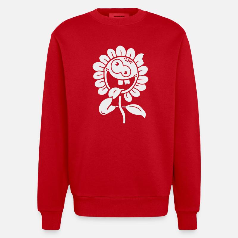 crazy flower negative 1c - Heavyweight Oversized Organic Crew Neck Made in EU - Rot