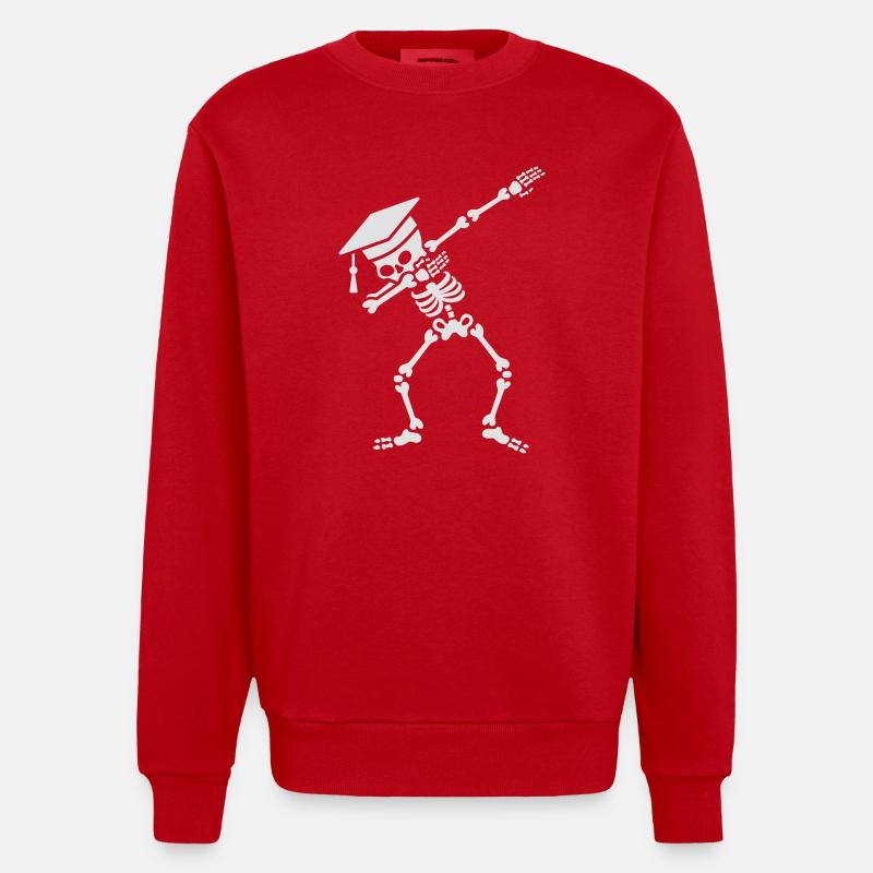 Dab skeleton dabbing student - pass exams - Sweat bio épais oversize fabriqué en UE - rouge