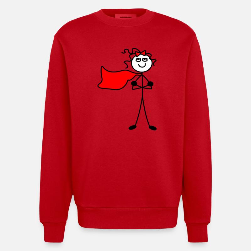 Superwoman oder mit verschränkten Armen - Heavyweight Oversized Organic Crew Neck Made in EU - Rot