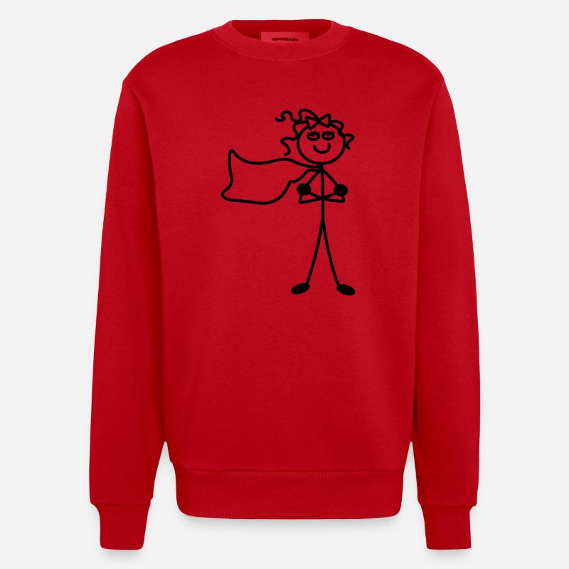 Super Mädchen mit Umhang - Heavyweight Oversized Organic Crew Neck Made in EU - Rot