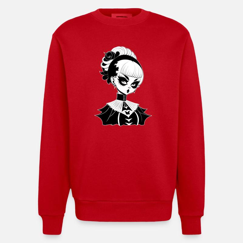 Gothic Hexe, Goth Hexerei - Heavyweight Oversized Organic Crew Neck Made in EU - Rot