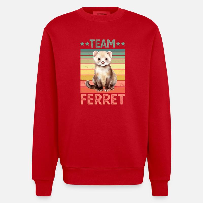 Frettchen - Heavyweight Oversized Organic Crew Neck Made in EU - Rot