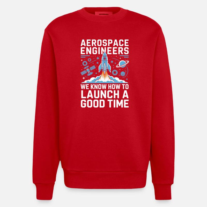 Aerospace Engineer Rocket Launch Humor - Sweat bio épais oversize fabriqué en UE - rouge