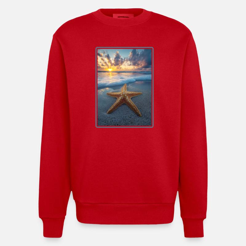 Étoile de mer Étoile de mer - Sweat bio épais oversize fabriqué en UE - rouge