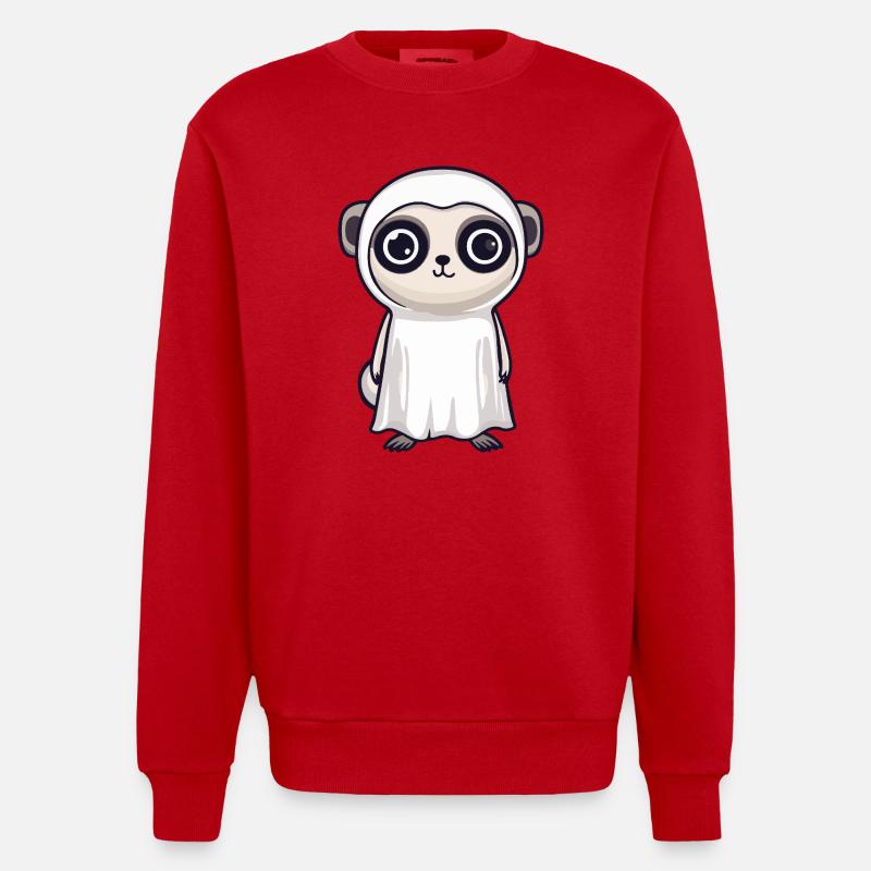 Erdmännchen Halloween Geist - Heavyweight Oversized Organic Crew Neck Made in EU - Rot