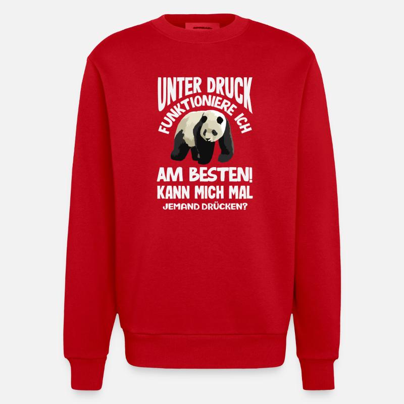 I function best under pressure - Heavyweight Oversized Organic Crew Neck Made in EU - red