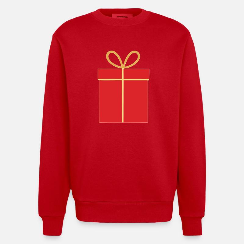 Weihnachtsgeschenk, rote Geschenkbox - Heavyweight Oversized Organic Crew Neck Made in EU - Rot