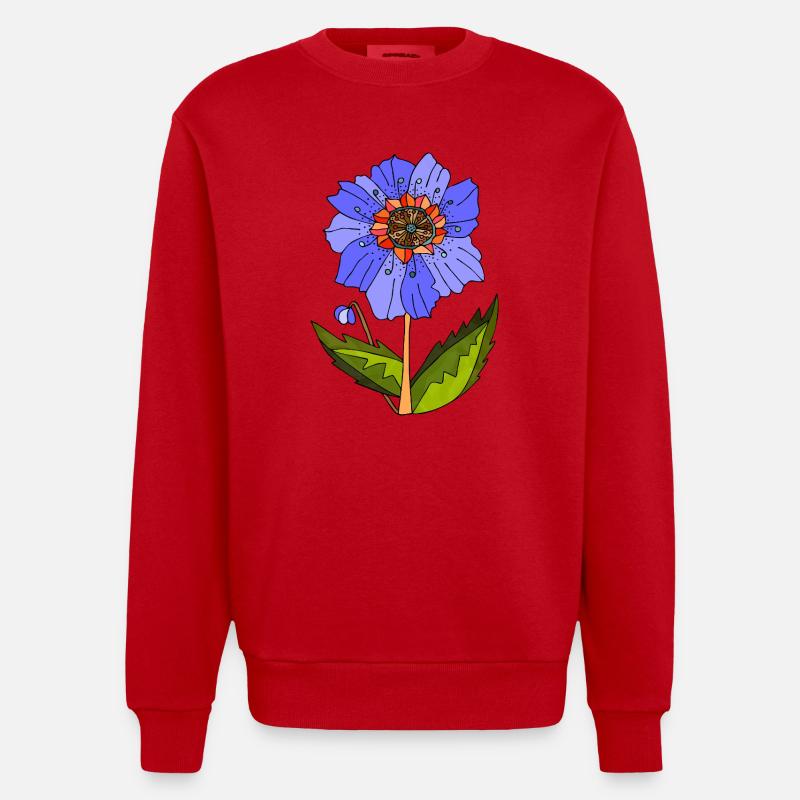 Fleur - Sweat bio épais oversize fabriqué en UE - rouge
