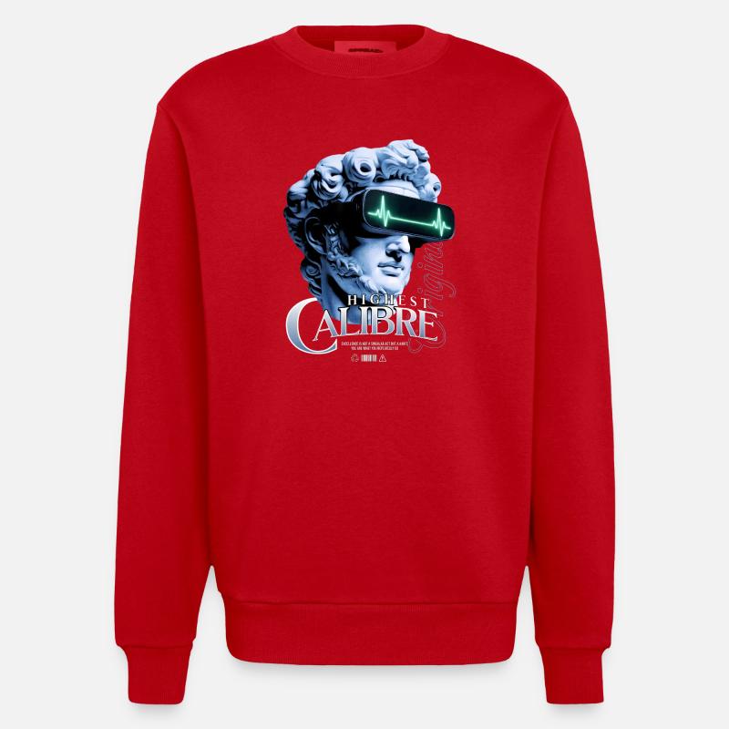 Höchst Kaliber VR-Statue - Heavyweight Oversized Organic Crew Neck Made in EU - Rot