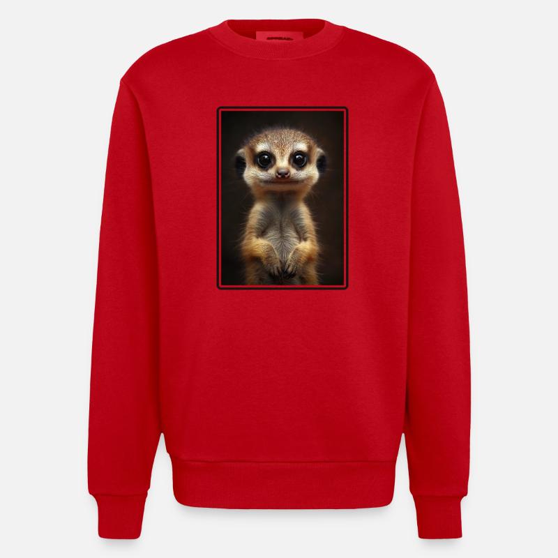 Suricate Erdmännchen - Sweat bio épais oversize fabriqué en UE - rouge
