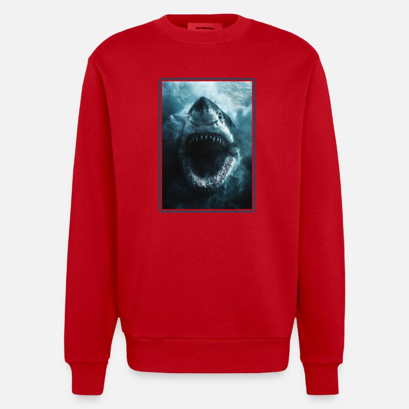Requins Requin - Sweat bio épais oversize fabriqué en UE - rouge
