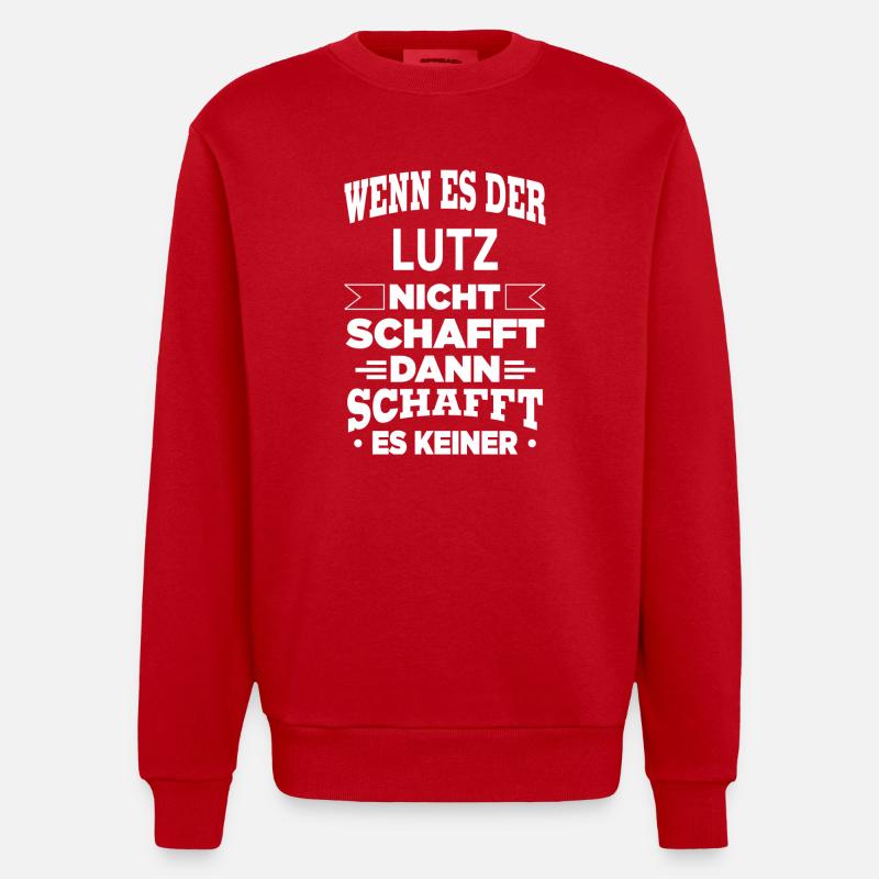 LUTZ - Heavyweight Oversized Organic Crew Neck Made in EU - Rot