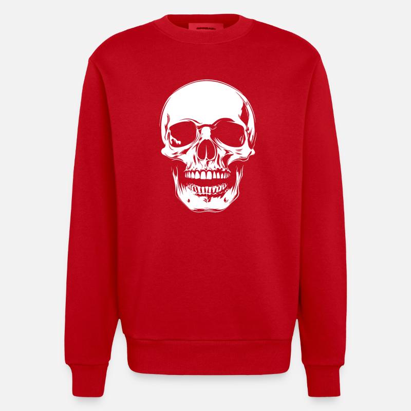 Crâne - Sweat bio épais oversize fabriqué en UE - rouge