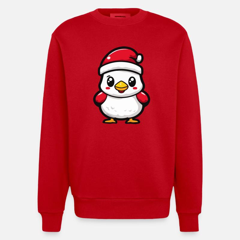 Noël mignon - Sweat bio épais oversize fabriqué en UE - rouge